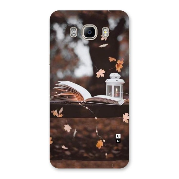 Book and Fall Leaves Back Case for Galaxy On8