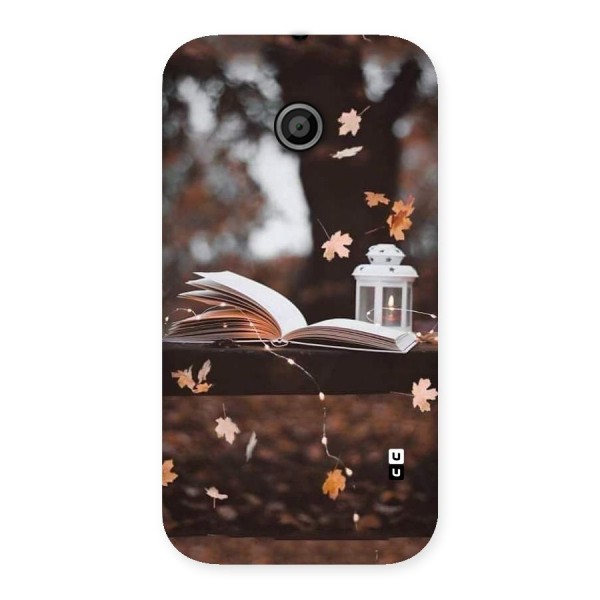 Book and Fall Leaves Back Case for Moto E