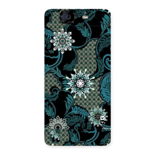 Bottle Green Floral Back Case for Canvas Knight A350