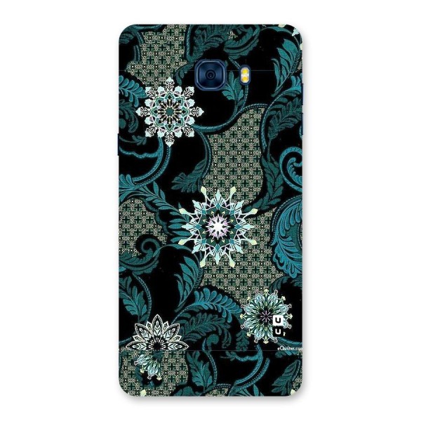 Bottle Green Floral Back Case for Galaxy C7 Pro