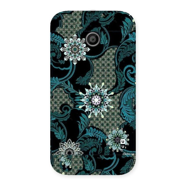 Bottle Green Floral Back Case for Moto E