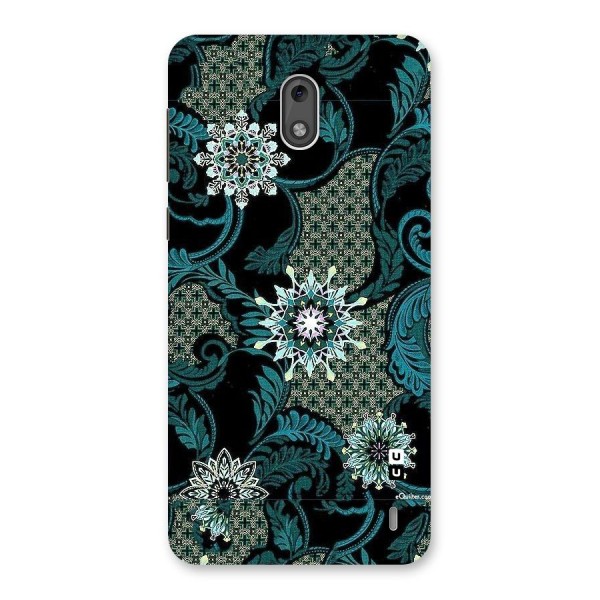 Bottle Green Floral Back Case for Nokia 2