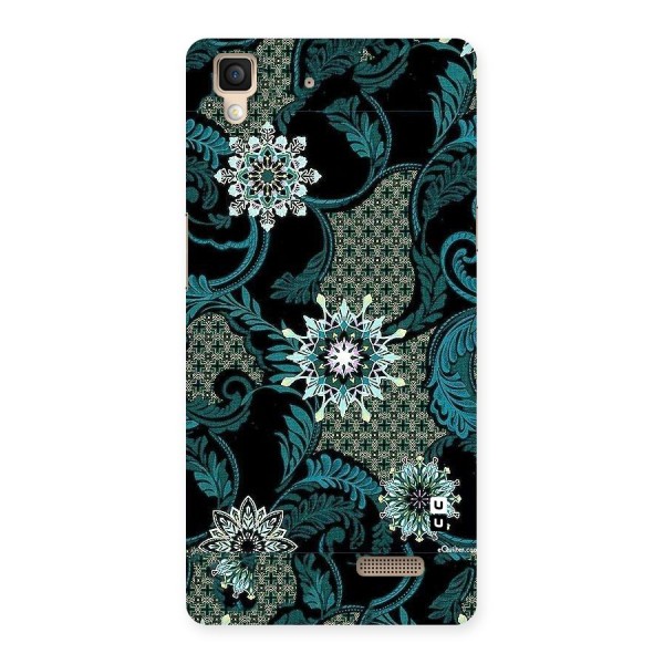 Bottle Green Floral Back Case for Oppo R7