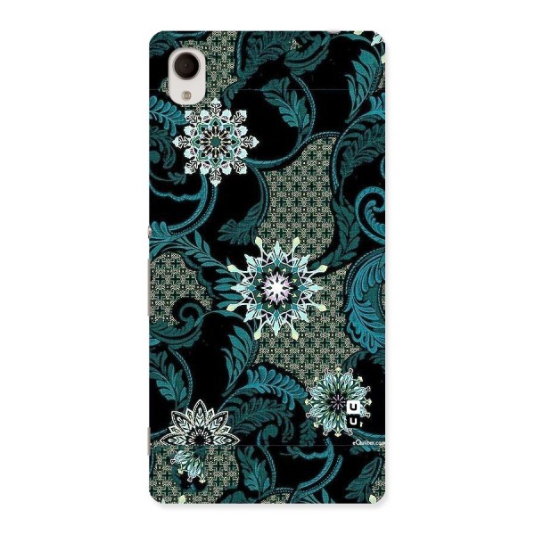 Bottle Green Floral Back Case for Sony Xperia M4