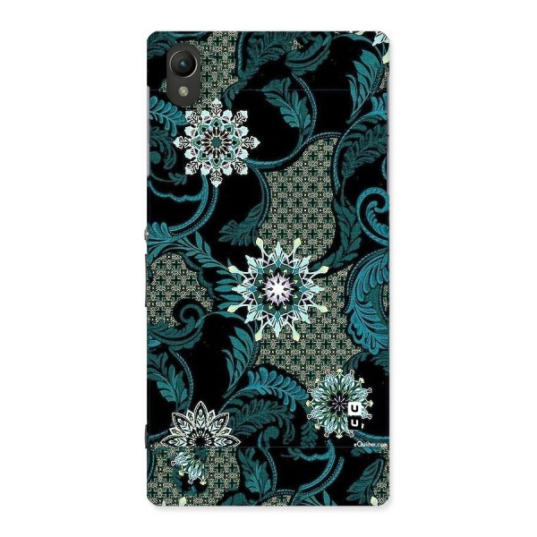 Bottle Green Floral Back Case for Sony Xperia Z1