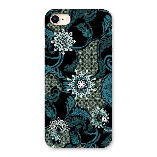 Bottle Green Floral Back Case for iPhone 8