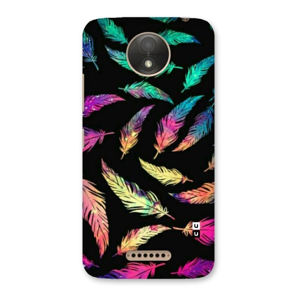 Bright Feathers Back Case for Moto C Plus