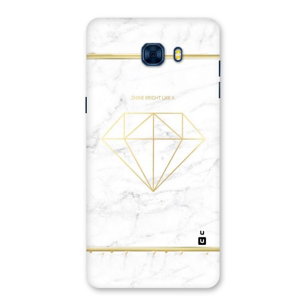 Bright Gold Diamond Back Case for Galaxy C7 Pro