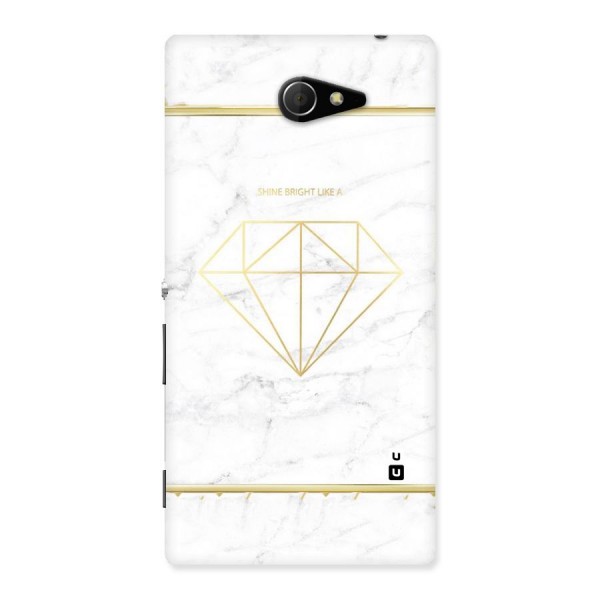 Bright Gold Diamond Back Case for Sony Xperia M2