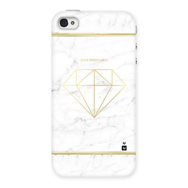 Bright Gold Diamond Back Case for iPhone 4 4s