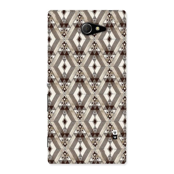 Brown Abstract Design Back Case for Sony Xperia M2