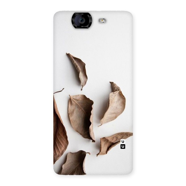 Brown Dusty Leaves Back Case for Canvas Knight A350