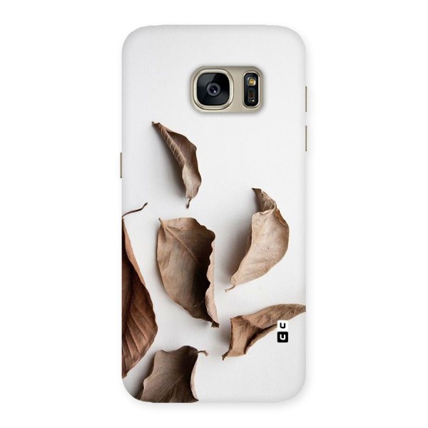 Brown Dusty Leaves Back Case for Galaxy S7