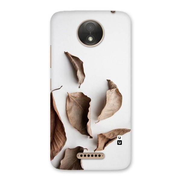 Brown Dusty Leaves Back Case for Moto C Plus