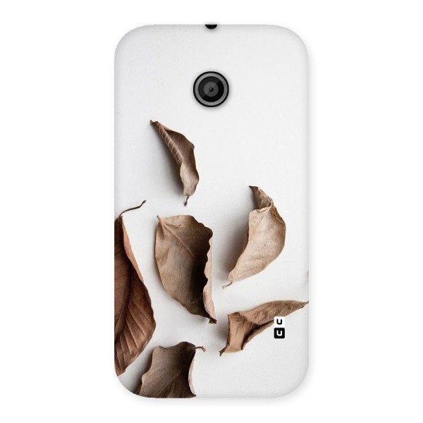 Brown Dusty Leaves Back Case for Moto E