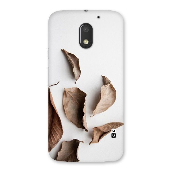 Brown Dusty Leaves Back Case for Moto E3 Power