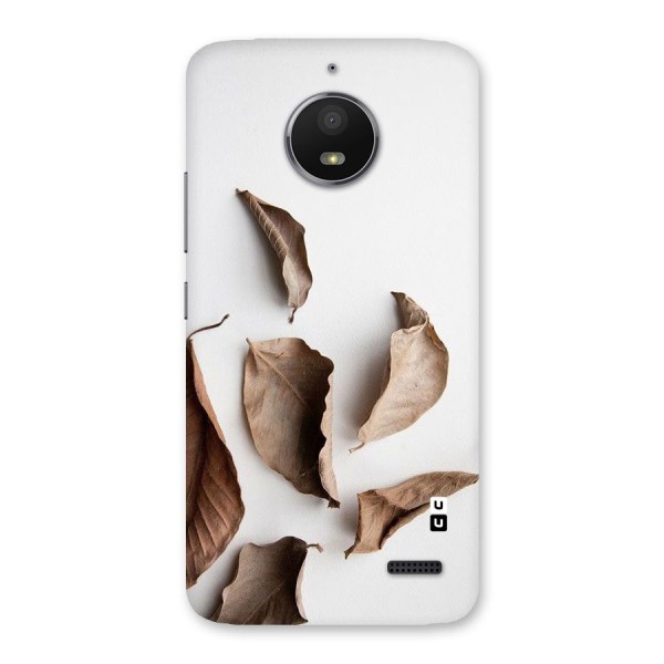 Brown Dusty Leaves Back Case for Moto E4