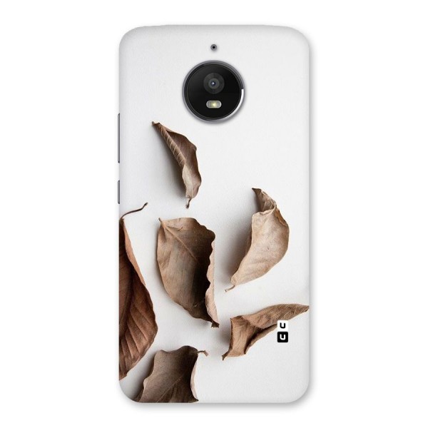 Brown Dusty Leaves Back Case for Moto E4 Plus