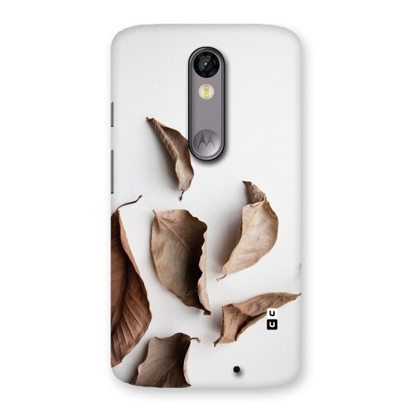 Brown Dusty Leaves Back Case for Moto X Force