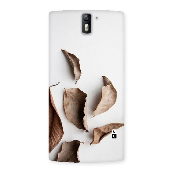 Brown Dusty Leaves Back Case for One Plus One