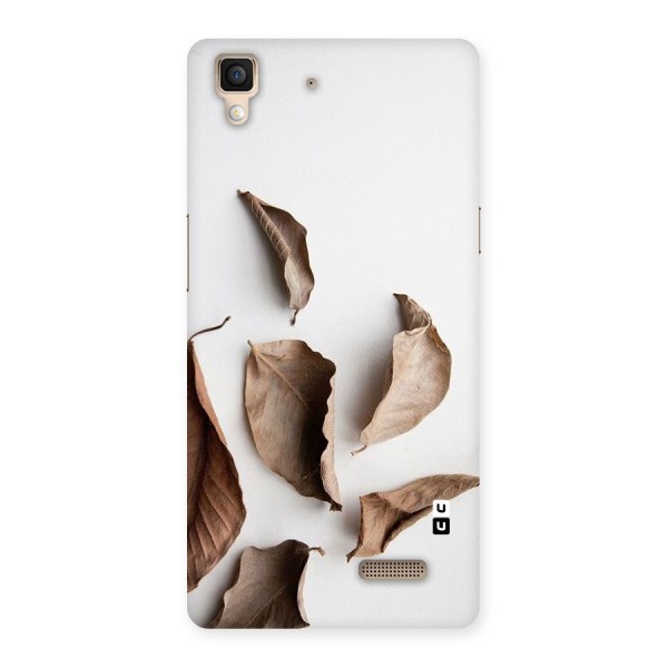 Brown Dusty Leaves Back Case for Oppo R7