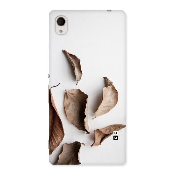 Brown Dusty Leaves Back Case for Sony Xperia M4