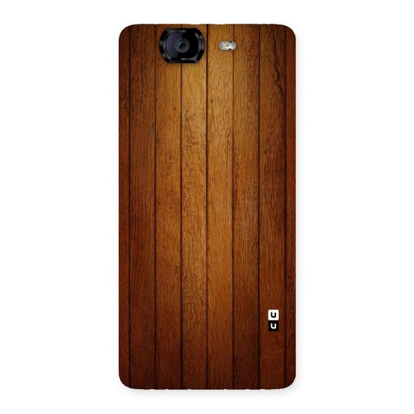 Brown Wood Design Back Case for Canvas Knight A350