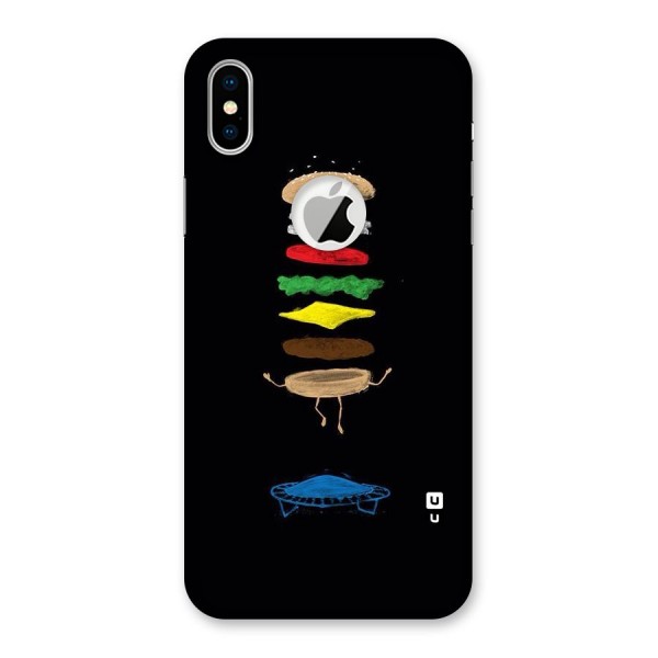 Burger Jump Back Case for iPhone XS Logo Cut