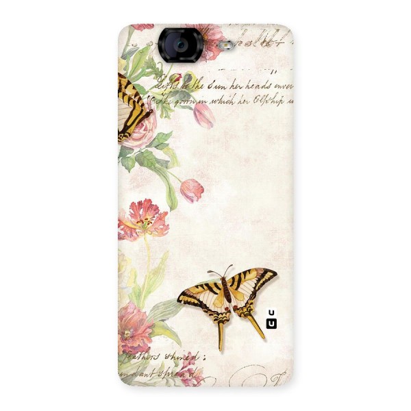 Butterfly Floral Back Case for Canvas Knight A350