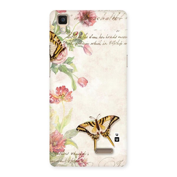 Butterfly Floral Back Case for Oppo R7