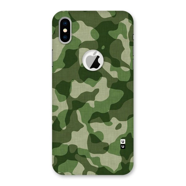 Camouflage Pattern Art Back Case for iPhone XS Logo Cut