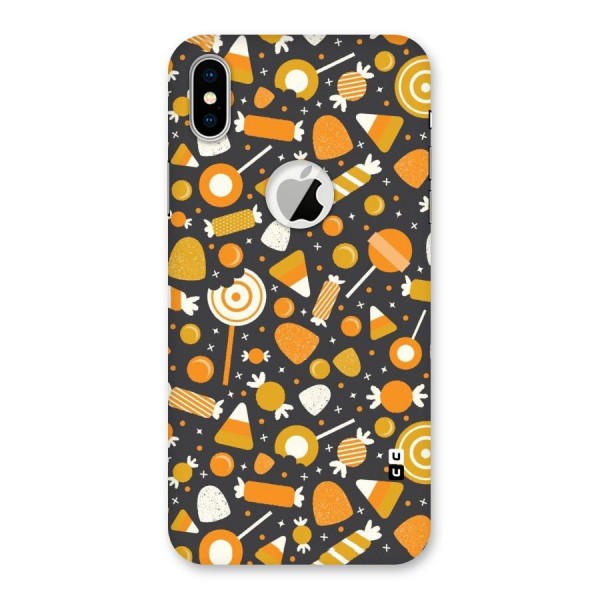 Candies Pattern Back Case for iPhone XS Logo Cut