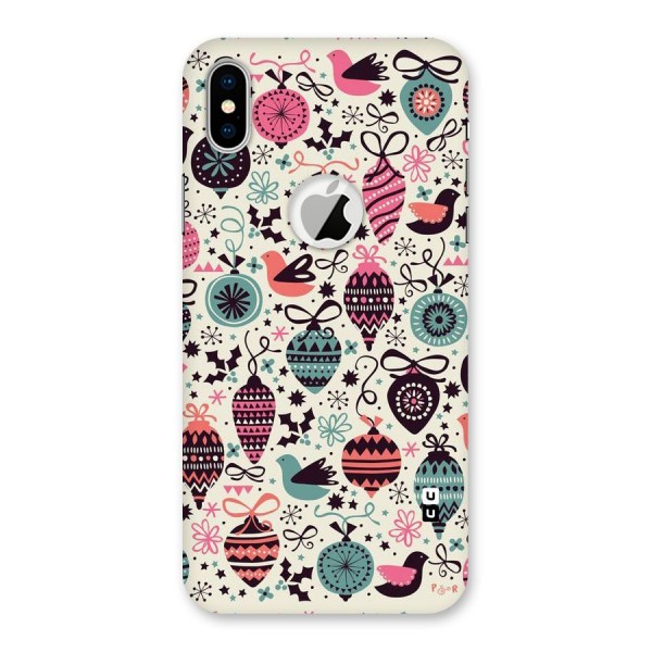 Celebration Pattern Back Case for iPhone XS Logo Cut