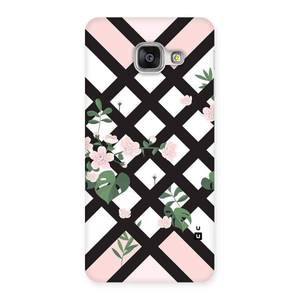 Check Floral Stripes Back Case for Galaxy A3 2016