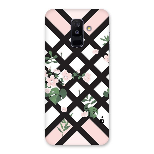 Check Floral Stripes Back Case for Galaxy A6 Plus