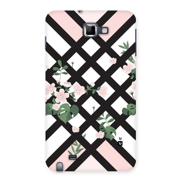 Check Floral Stripes Back Case for Galaxy Note