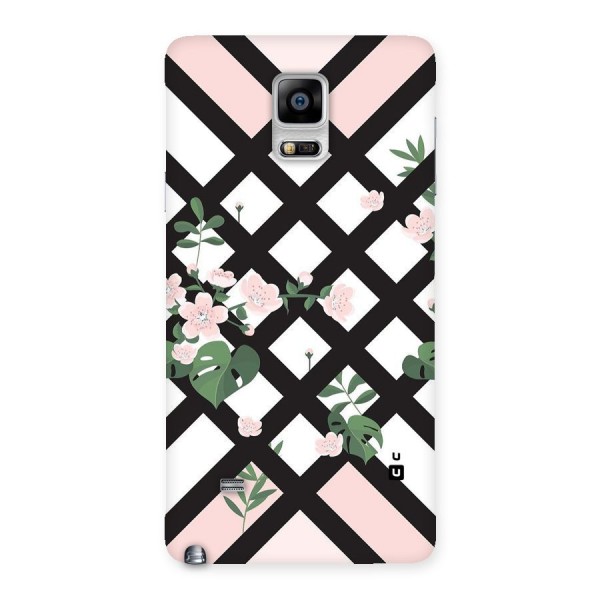 Check Floral Stripes Back Case for Galaxy Note 4