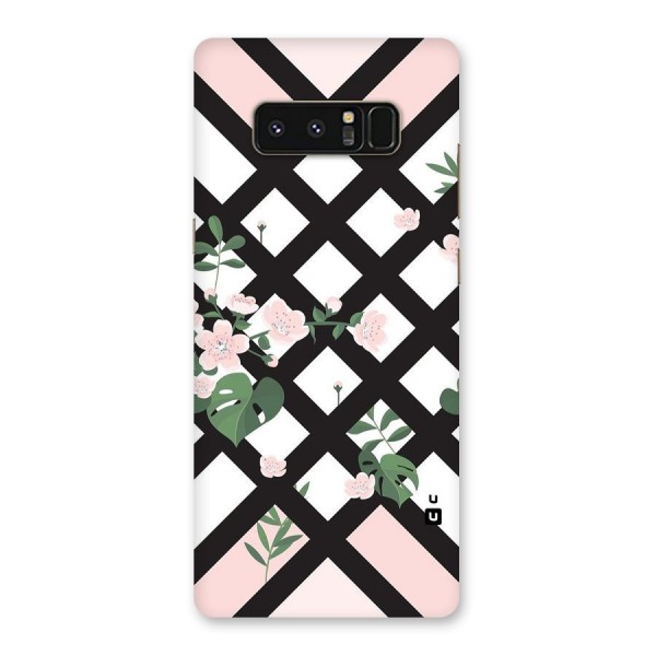 Check Floral Stripes Back Case for Galaxy Note 8