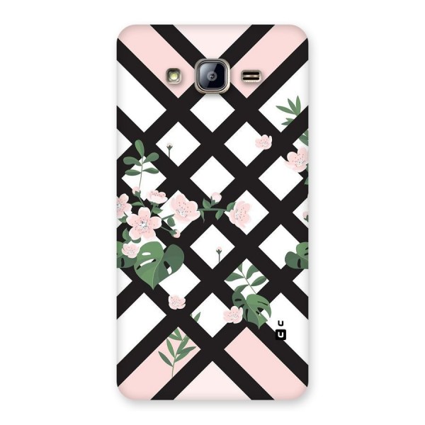 Check Floral Stripes Back Case for Galaxy On5