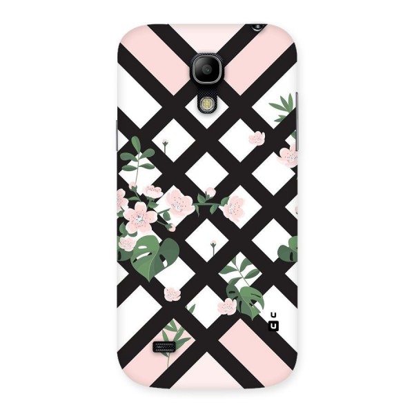 Check Floral Stripes Back Case for Galaxy S4 Mini