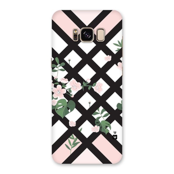 Check Floral Stripes Back Case for Galaxy S8