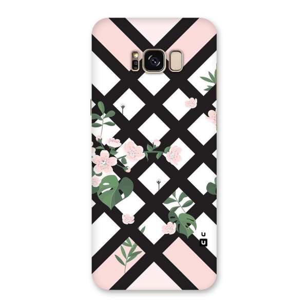 Check Floral Stripes Back Case for Galaxy S8 Plus