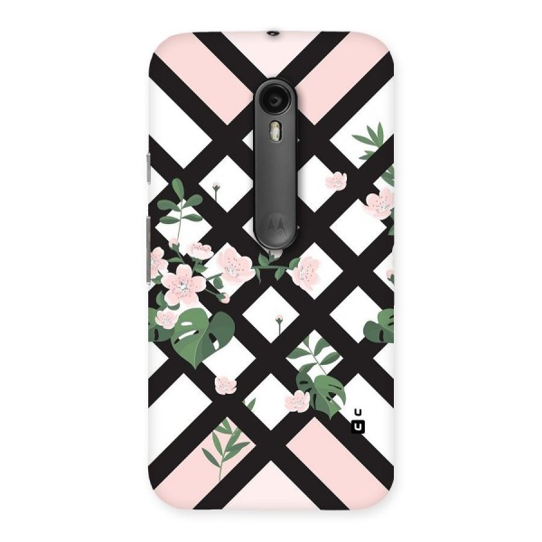 Check Floral Stripes Back Case for Moto G3