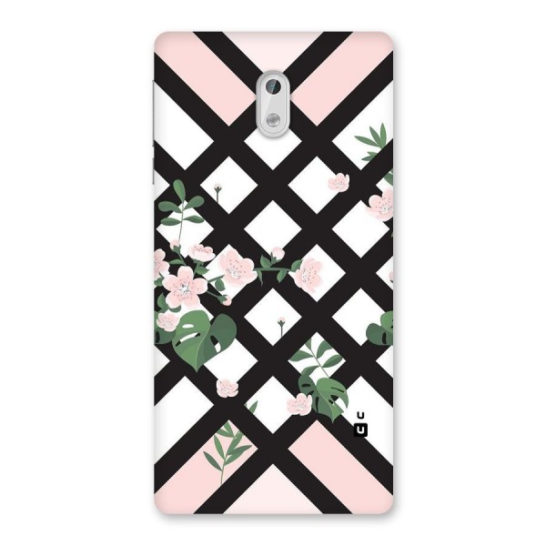 Check Floral Stripes Back Case for Nokia 3