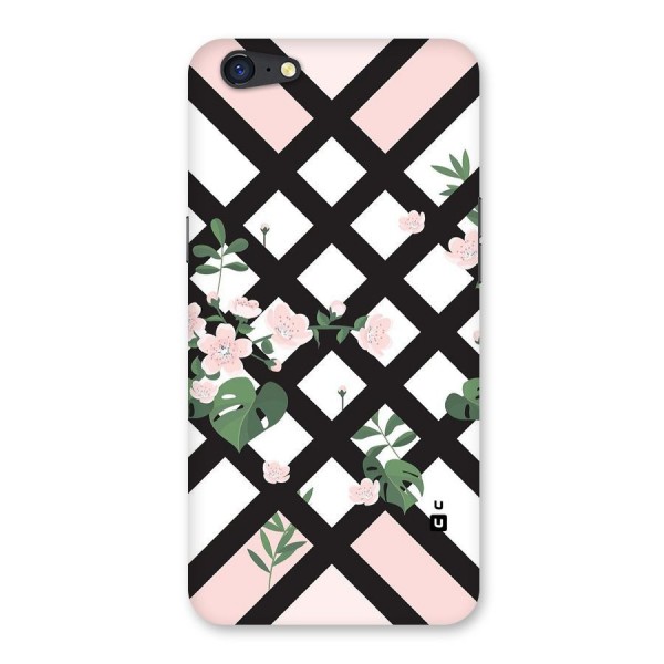 Check Floral Stripes Back Case for Oppo A71