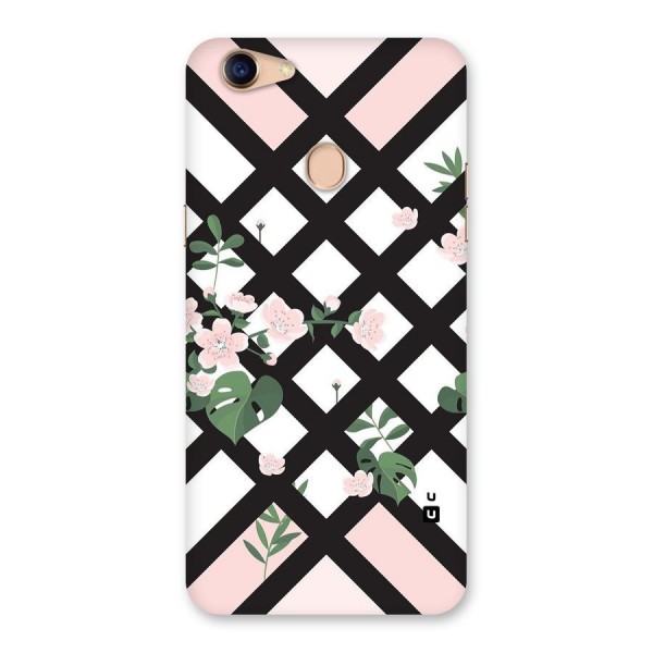 Check Floral Stripes Back Case for Oppo F5