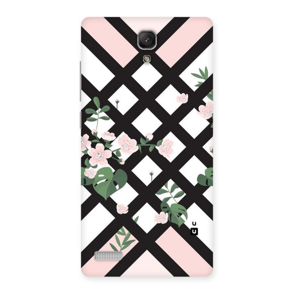 Check Floral Stripes Back Case for Redmi Note