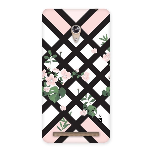 Check Floral Stripes Back Case for Zenfone 6