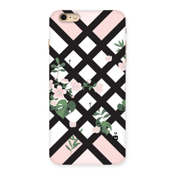 Check Floral Stripes Back Case for iPhone 6 Plus 6S Plus