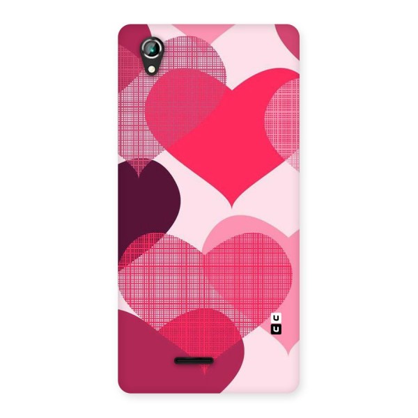 Check Pink Hearts Back Case for Lava Iris 800